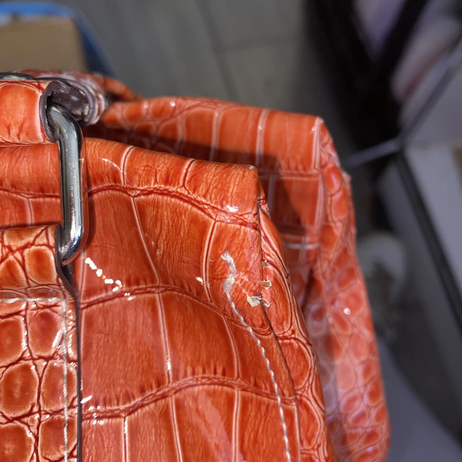 Rossetti Orange Faux Croc Skin Shoulder Bag