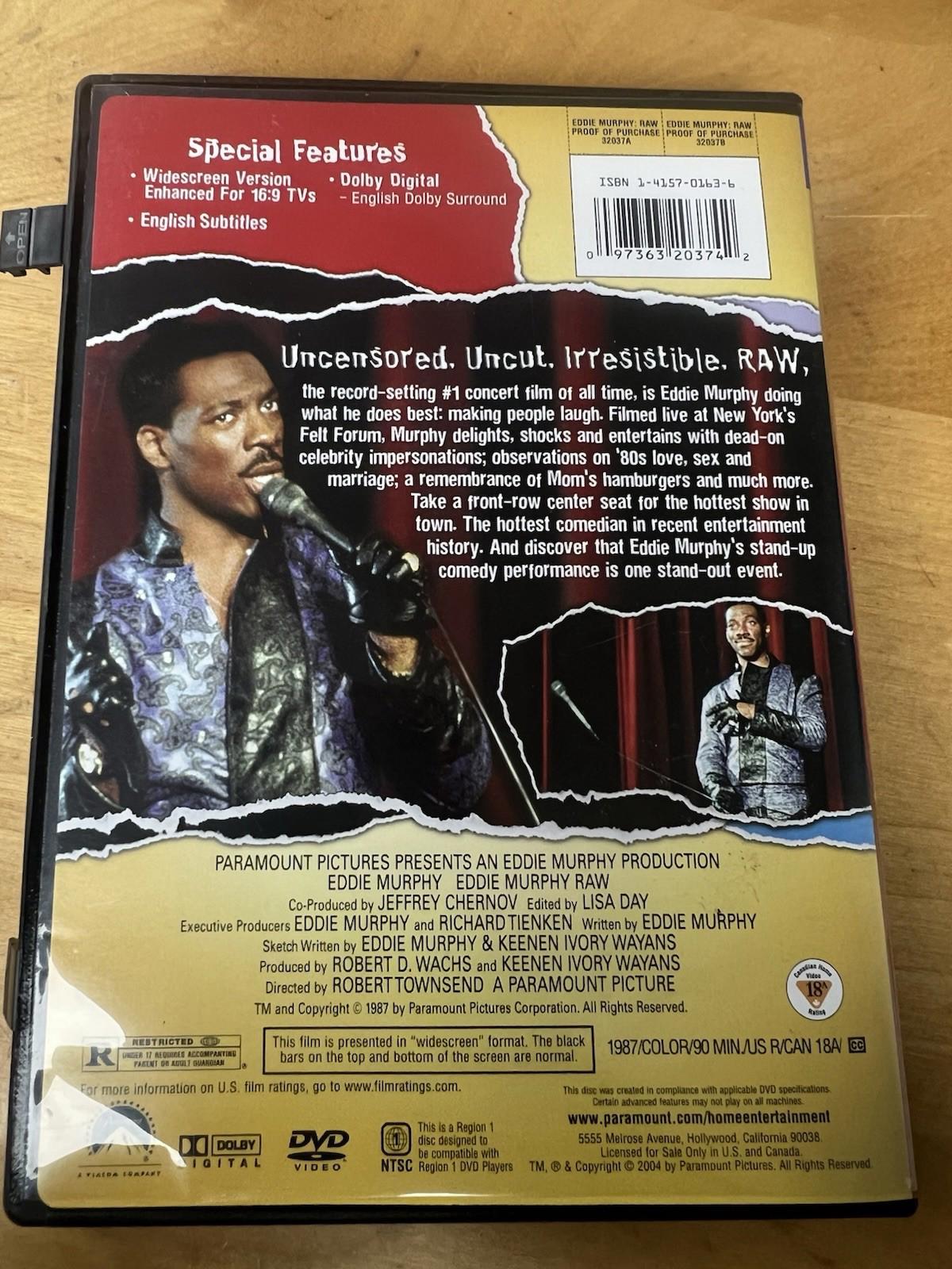 Eddie Murphy Raw (DVD, 1987, Widescreen) Eddie Murphy