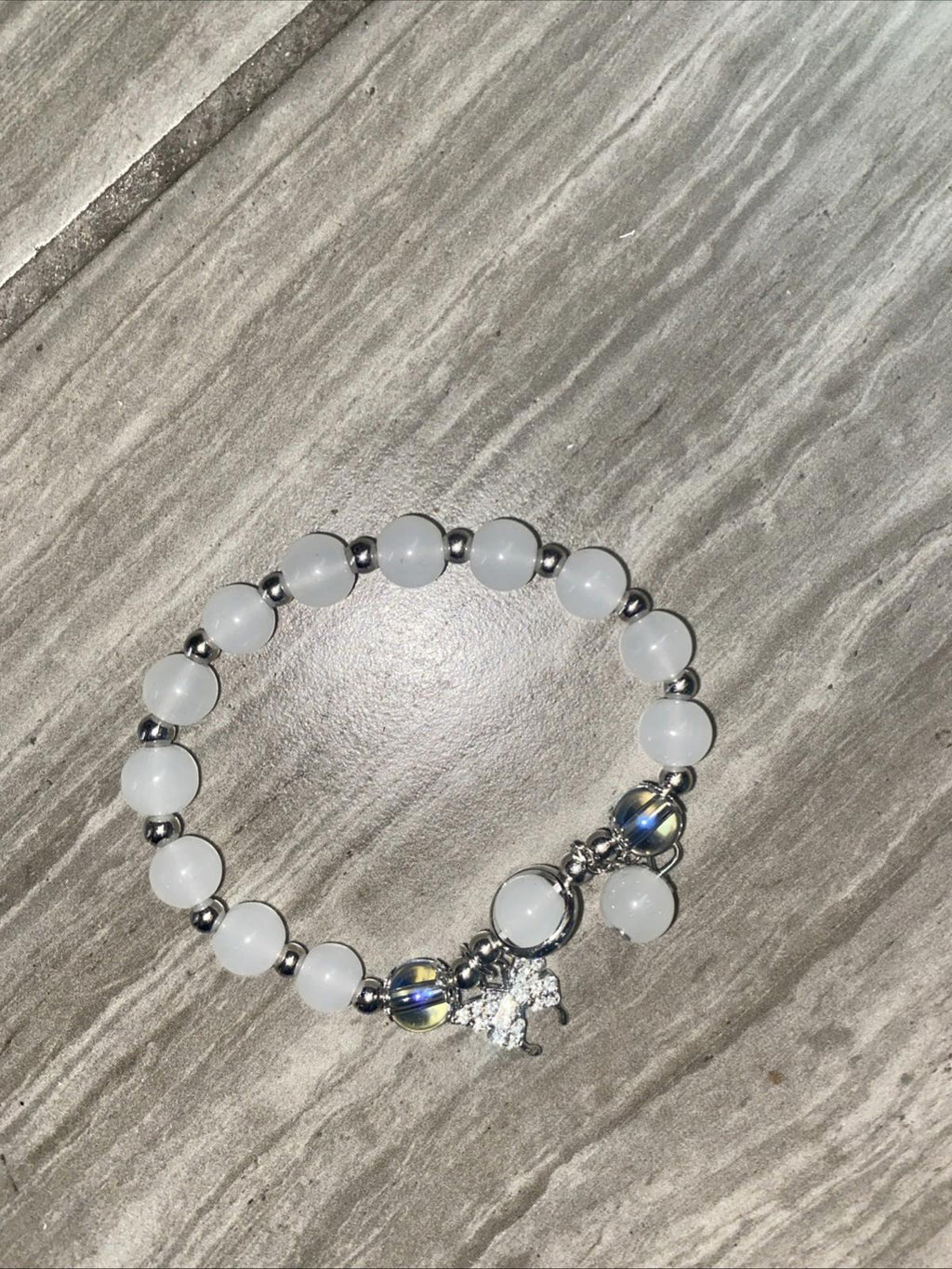 Crystal Moonstone Cat Eye Beads Charm Bracelet Jewelry New