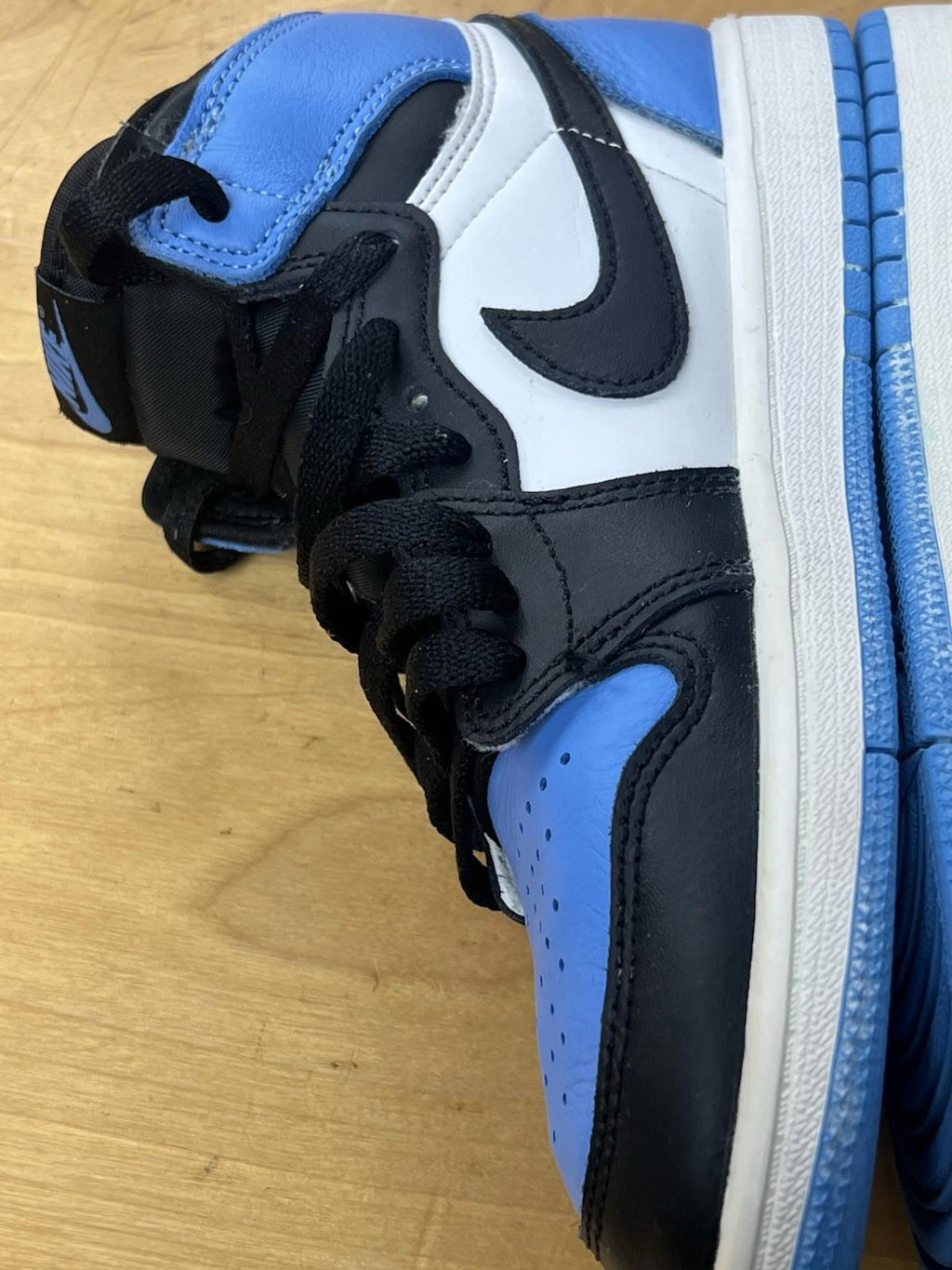 Jordan Air Jordan 1 Mid Shoes Boys  3Y Blue Black Basketball