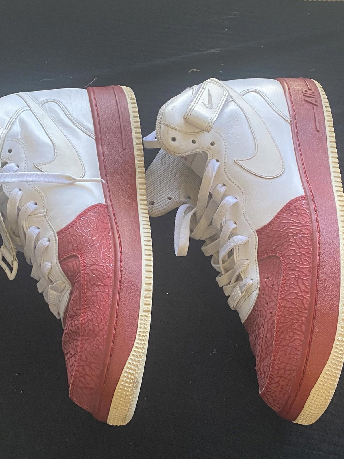 Nike Air Force 1 Mid '07 315123-113 Men White/Red Leather 13