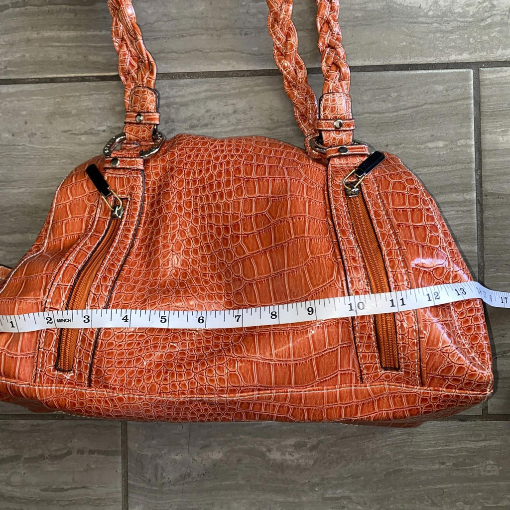 Rossetti Orange Faux Croc Skin Shoulder Bag