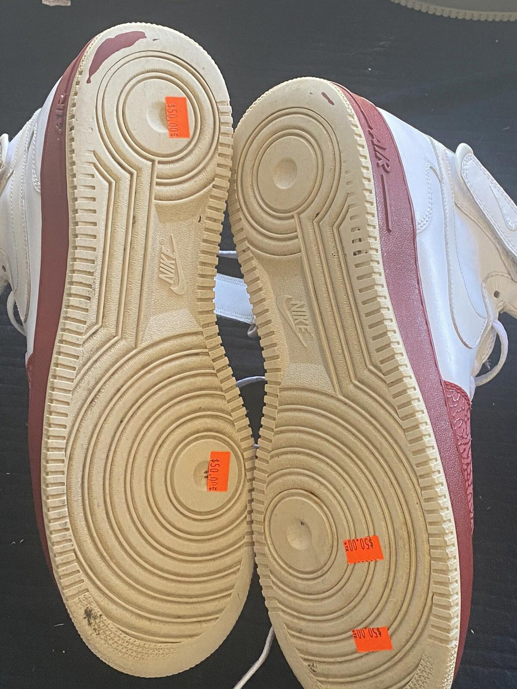 Nike Air Force 1 Mid '07 315123-113 Men White/Red Leather 13