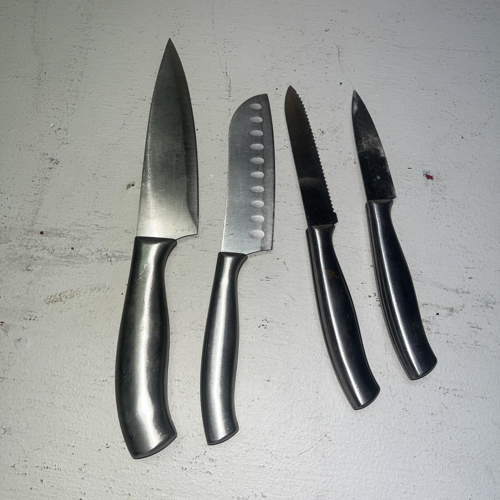 Salt 4 Piece Knife Set With Wooden Holder