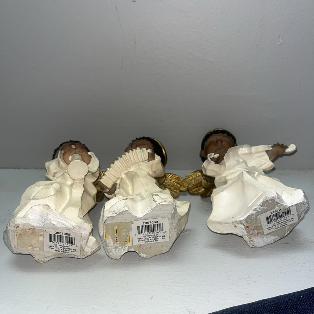 Lot Of 3 African American Child Angels Figurine