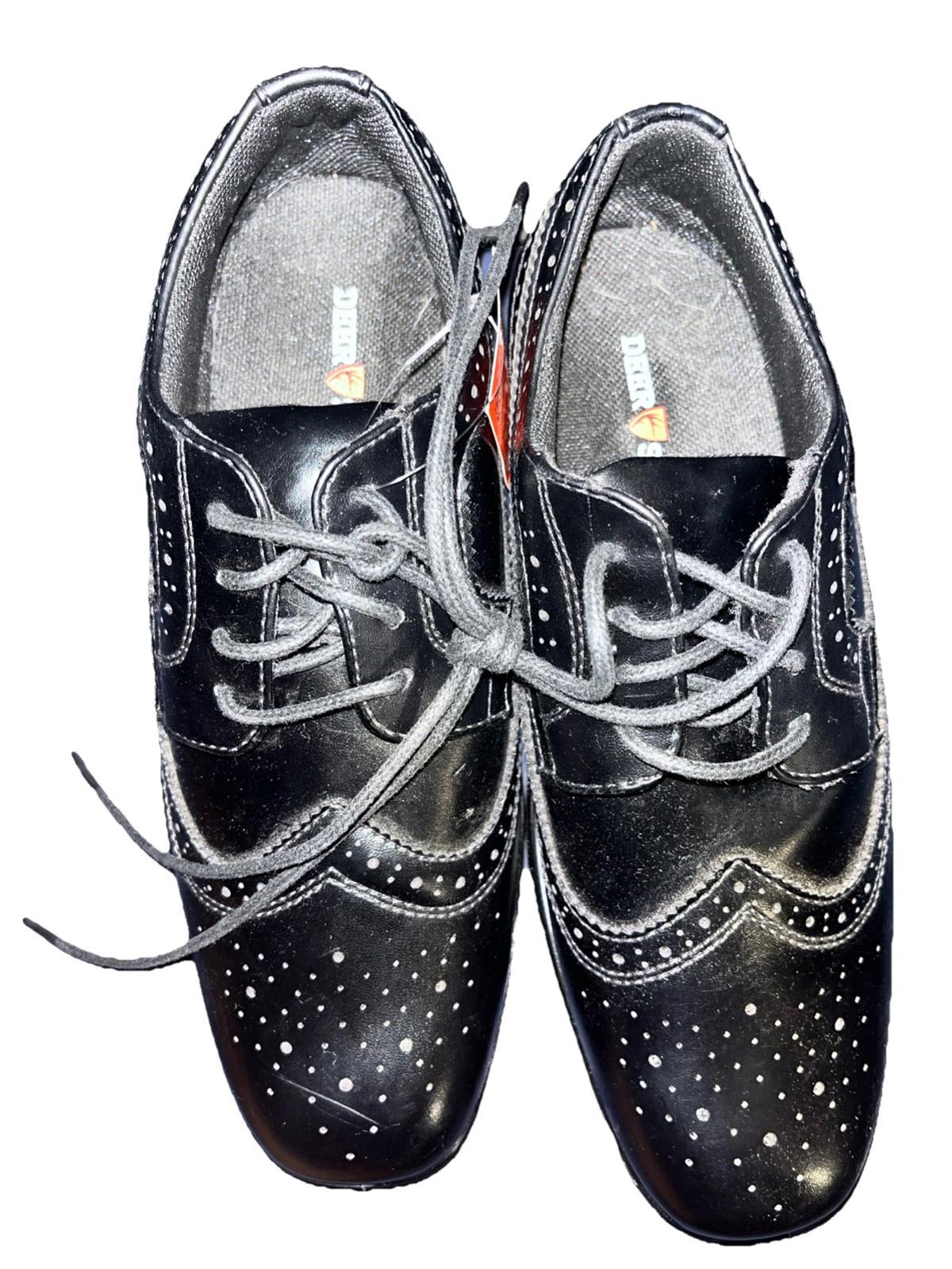 Deer Stag Boys Wingtip Black Size 5M Shoe
