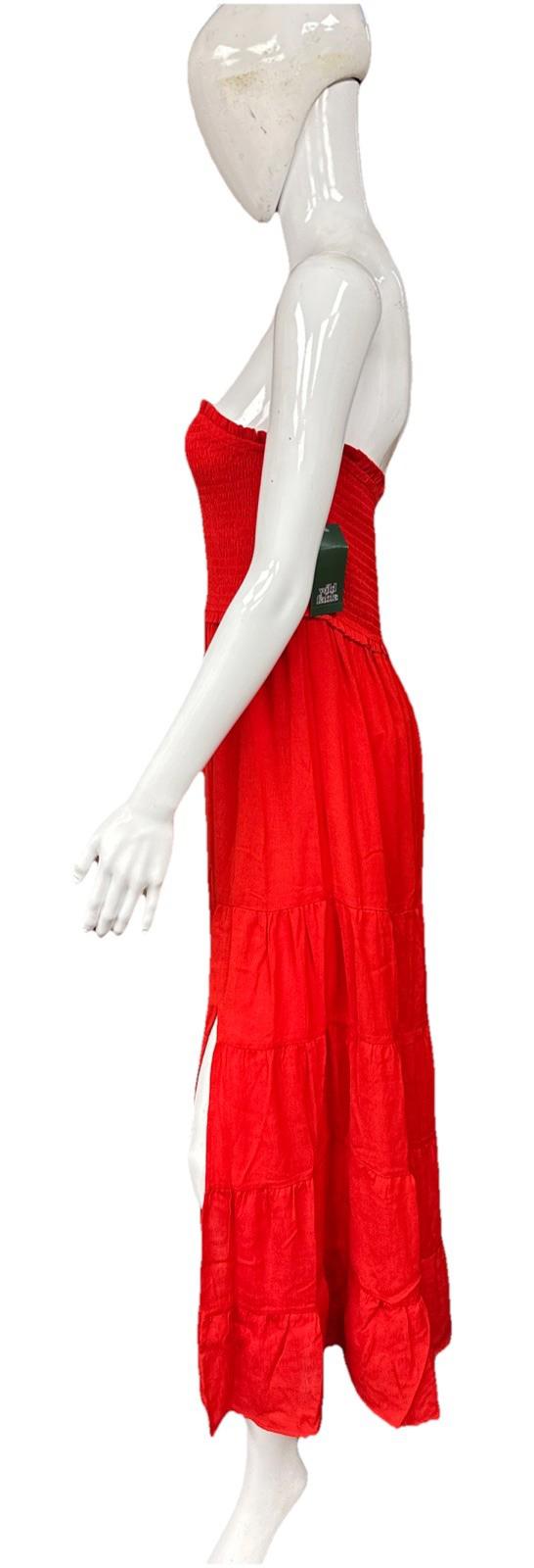 Wild Fable Red Tube Top Flare Dress Sundress Medium New