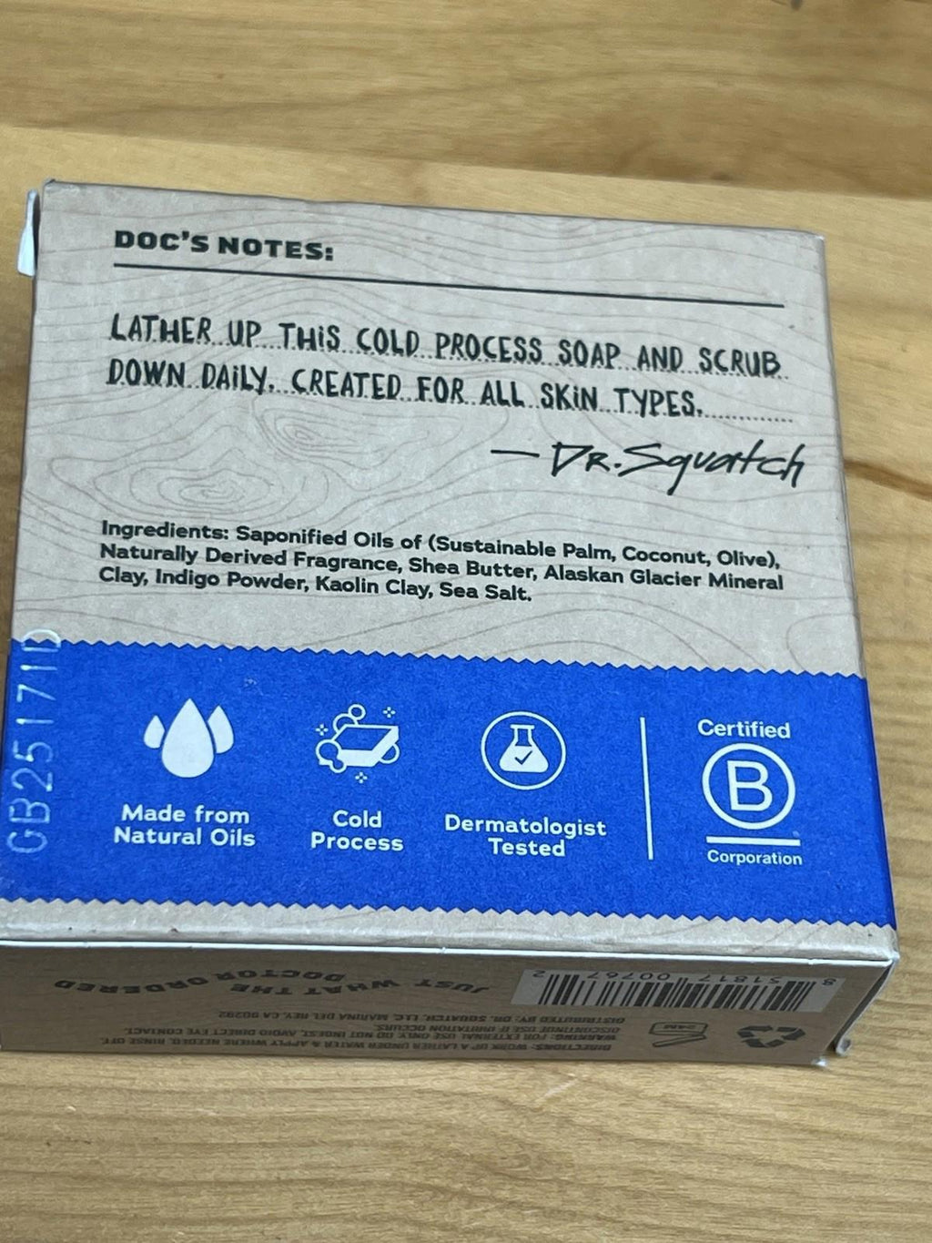 Dr Squatch Men's Natural Soap Fresh Falls 5 oz bar