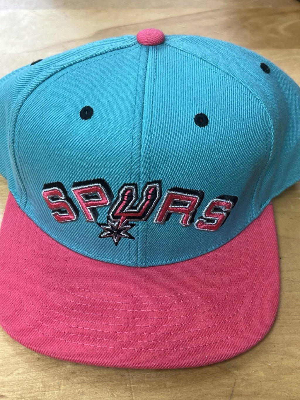 Mitchell Ness San Antonio Spurs Teal Pink Snapback NBA