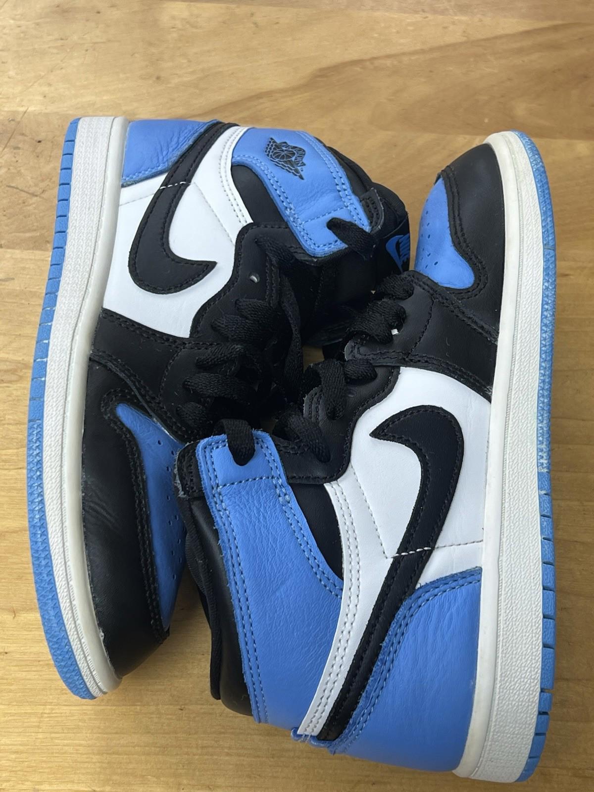 Jordan Air Jordan 1 Mid Shoes Boys  3Y Blue Black Basketball