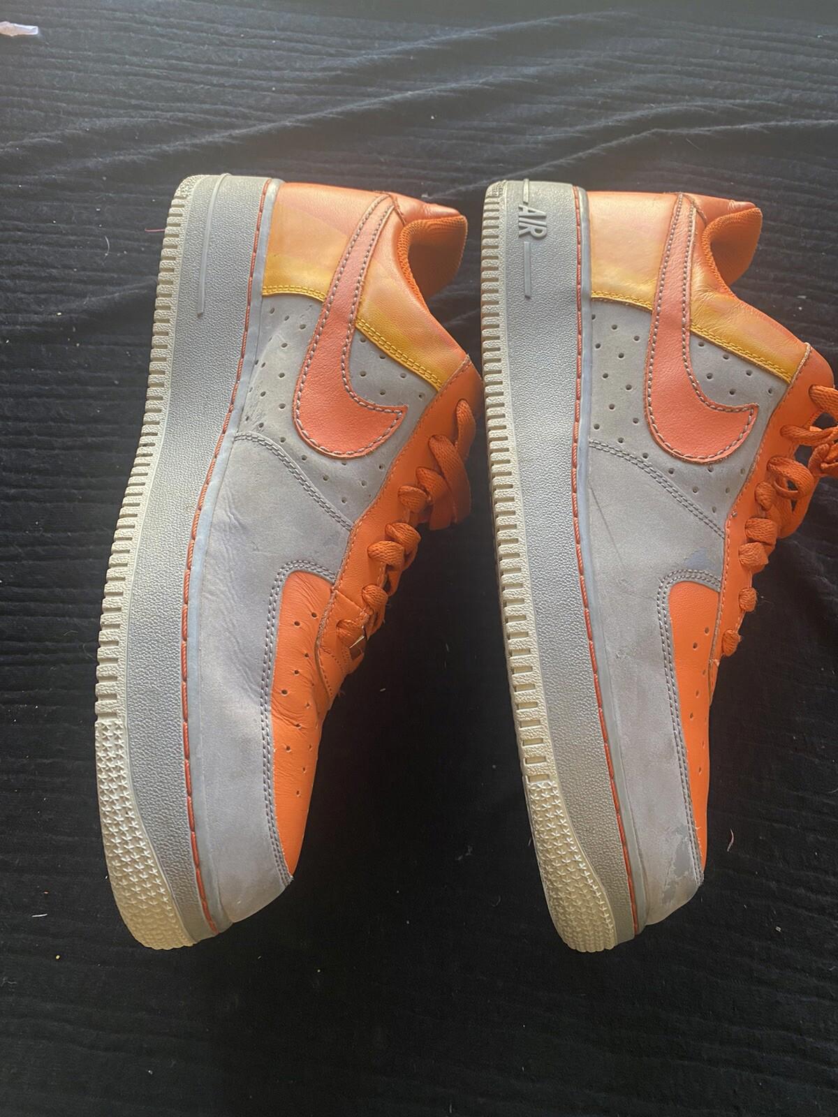 Nike Air Force AF-1 '82 Size 12  Orange Gray Yellow 2007 Low