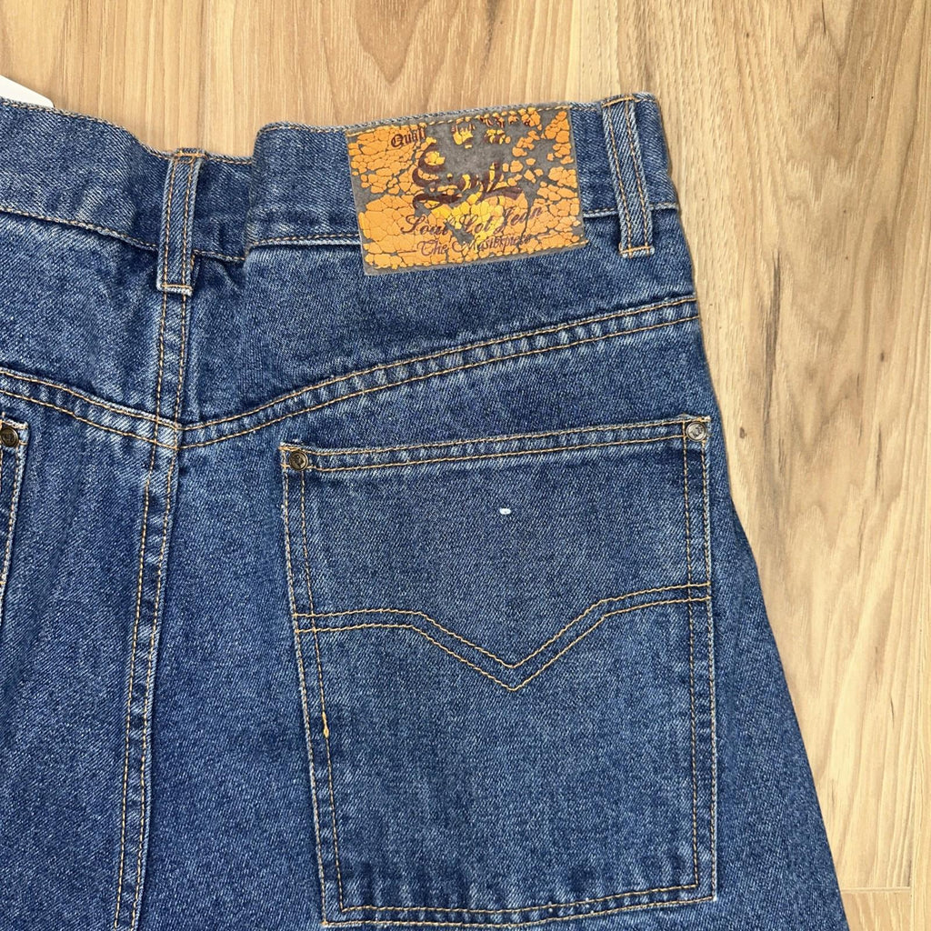 Vintage NBA Miami Heat Shaq Patch Jean Denim Shorts 34 Y2K