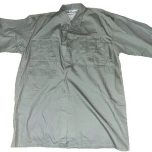 Against The Elements Mens Outdoor/Fishing Short Sleeve Button Down L Sage Green