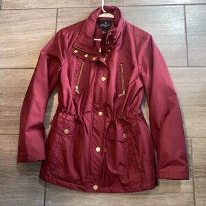London Fog Burgundy Utility Polyester Lined Coat Size Medium