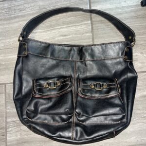 Emilie M Black Leather Handbag Bag