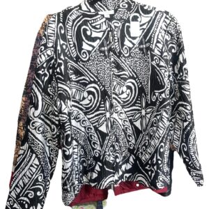 Dress Barn Black White Paisley Ribbed Printed Jacket Size XL