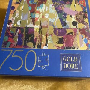 Gold Dore Triangles 750 Pieces Jigsaw Puzzle By Milton Bradley MB