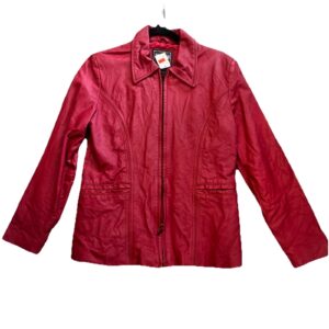 Junction West Women’s Red Leather Crop Jacket Size Small