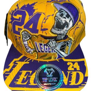 Top Level Brand Kobe Bryant Legend Snapback Hat Los Angeles Lakers LA Mamba