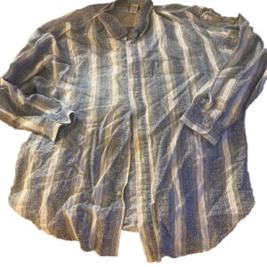 Vtg Bugle Boy XL Striped Button Down Long Sleeve Shirt Cotton One Pocket Classic