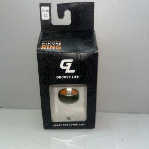 Groove Life Mens Round Green/Orange Ring Silicone Water Resistant Size 12