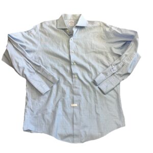 Brooks Brothers Shirt Mens 16-32 Blue Button Up Stripe Slim Fit French Cuff Ivy