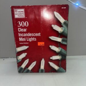 HOME ACCENTS HOLIDAY 300CT CLEAR INCANDESCENT MINI LIGHTS 68' GREEN WIRE - NEW!