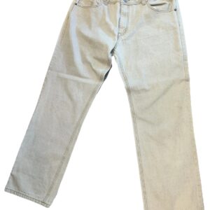 Miskeen Jeans Mens 40x34 Baggy Wide Leg Khaki Beige Graffiti Streetwear BIG LOGO