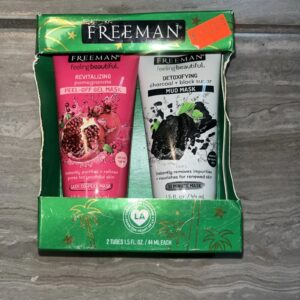 Freeman Clearing & Cleansing Pomegranate Gel Mask & Charcoal Mud Set 1.5oz NEW