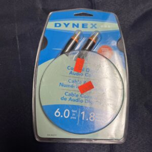 NEW Dynex DX-AV211 6Ft. Coaxial Digital Audio Cable with Package