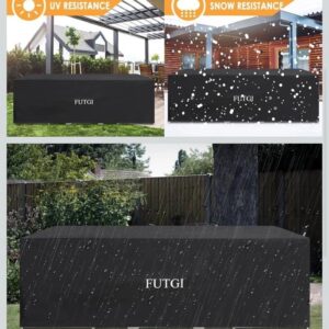 Futgi Outdoor Patio Furniture Cover Size 124” 71” 29” Weather Proof Cover Black