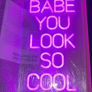 Custom Color 19.7” X 11.8” Babe You Look So Cool USB Neon Sign for Bedroom Art