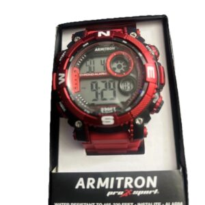 Armitron Pro Sport Digital Mens Watch Red Case and Band Chronograph/Alarm A6