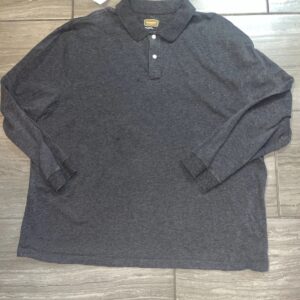 The Foundry Supply Co. Men's Long Sleeve Polo Shirt Gray 2XL Cotton