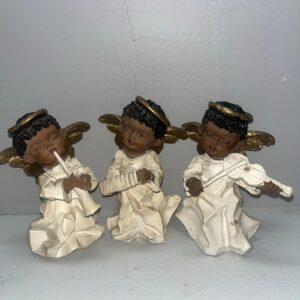 Lot Of 3 African American Child Angels Figurine