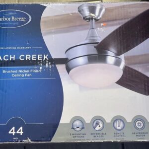 Harbor Breeze Beach Creek 44-in Dark Brown LED Indoor Flush Ceiling Fan, Remote