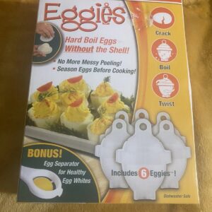 NEW Eggies Hard Boil Egg Cooker (6) with Bonus Egg White Separator