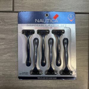 Nautica Disposable Razor Set Close Shave With Comfort Men's Grooming 6 Razors