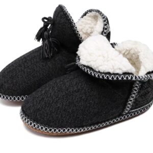 GPOS Women’s Cashmere Knit House Slipper Booties Cotton Quilts Indoor Size 5-6