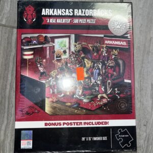 Arkansas Razorbacks 500 Piece Puzzle A Real Nail Biter with Poster Purebread Fan
