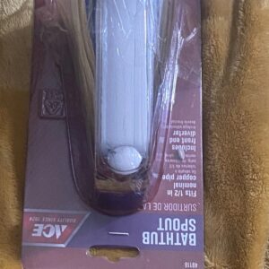 ACE Tub Bathtub Spout & Front Diverter CHROME 1/2" Nominal Copper Pipe Slip Fit