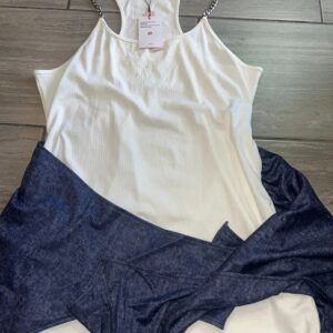 NWT Micas White Chain Straps Racingback Tank Top Size 2XL