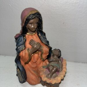 Connection Creation Vintage African American Mary And Baby Jesus Figurine