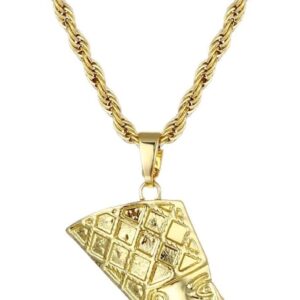 Egyptian Queen Nefertiti Necklace For Men Women 14k Gold Platted Nefertiti