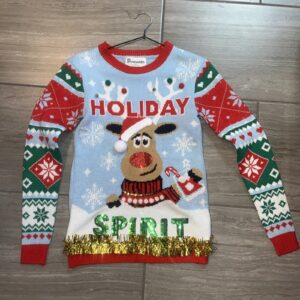 No Boundaries Ugly Christmas Sweater Holiday Spirit Womens Sz XXS