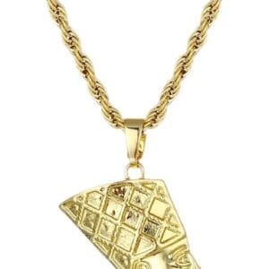 Egyptian Queen Nefertiti Necklace For Men Women 14k Gold Platted Nefertiti