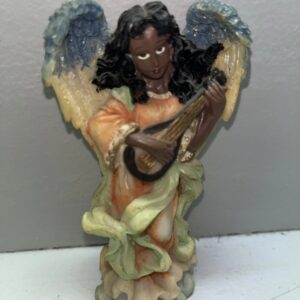 African American Woman Angel Playing Music On A Cloud 4.5”