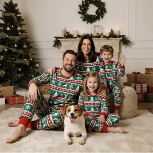 Family christmas pajamas matching sets Dad 3XL Mom 2XL Kids 10-11T 13-14T