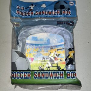 NEW 3D Soccer Sandwich Box Snack Food Storage Container Lunch Kids Toddler