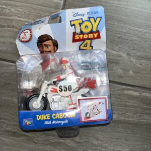 Disney Pixar Toy Story 4: Duke Caboom with Motorcycle Pull-N-Go Toy 2019